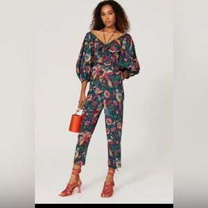 Farm Rio Tropical Birds Organic Cotton Jumpsuit Sz M